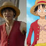 Luffy (live action vs anime) edit