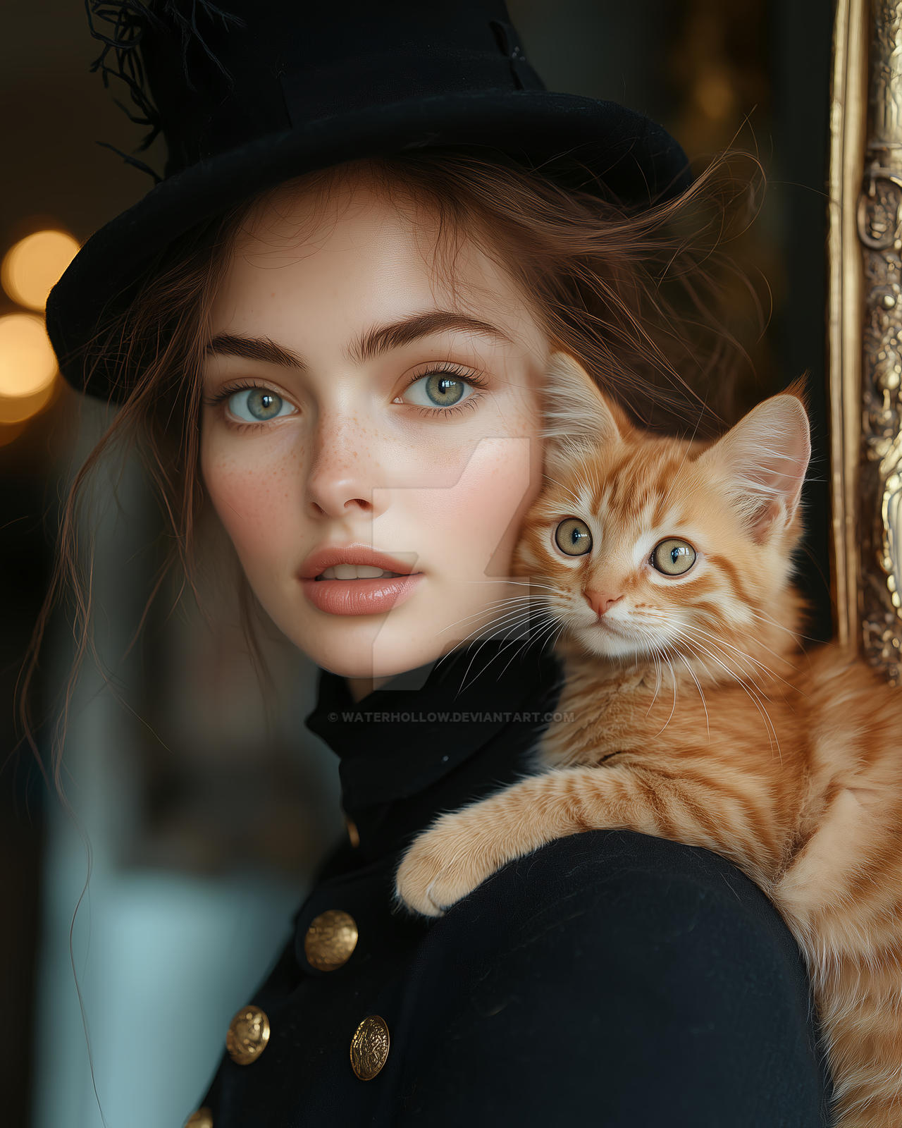 Chowderhead lady and her suspicious cat by waterhollow on DeviantArt