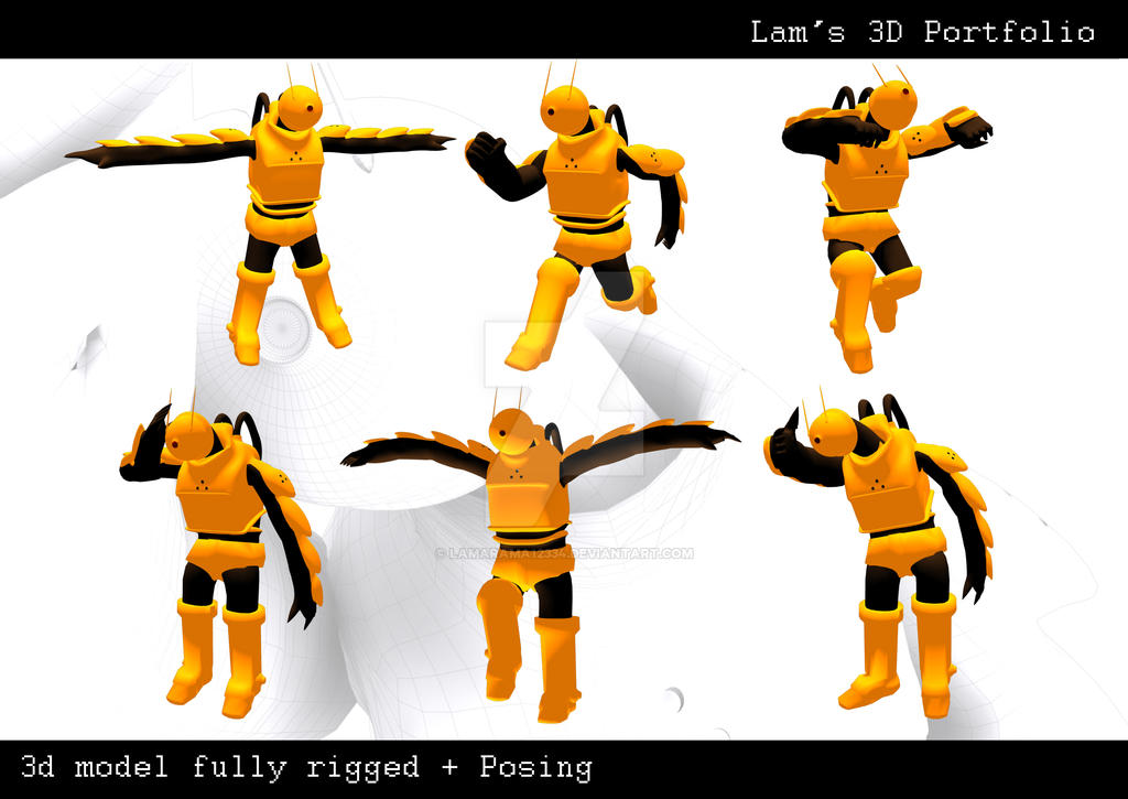 3d character rigged and posing by lamarama12334 on DeviantArt