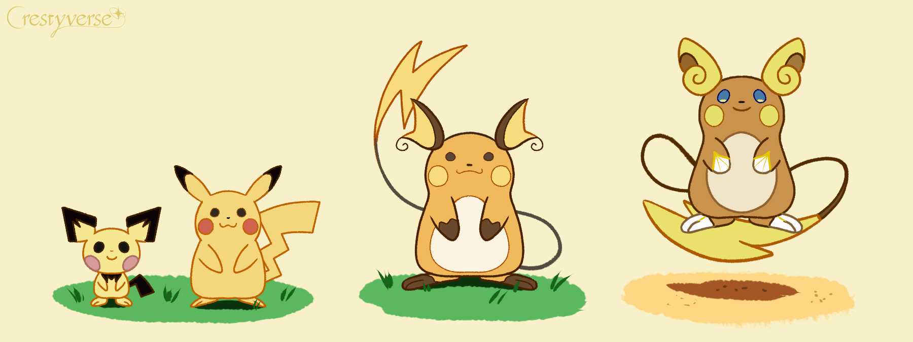 Pikachu Evolution Line by Crestyverse on DeviantArt