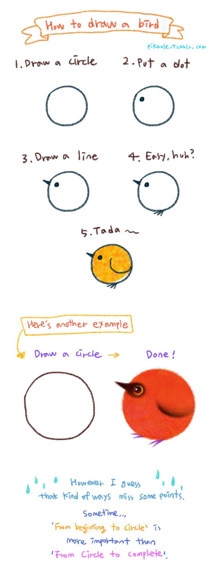 How to draw a bird