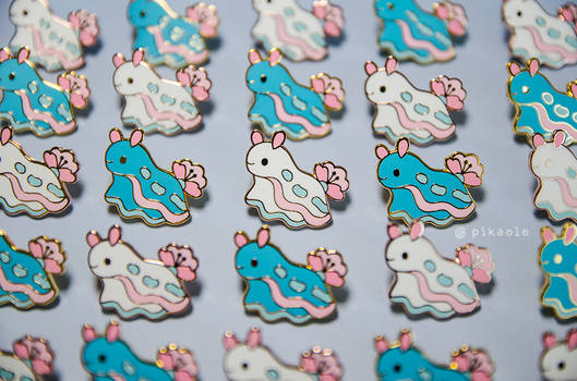 Cherry blossom sea slug pin