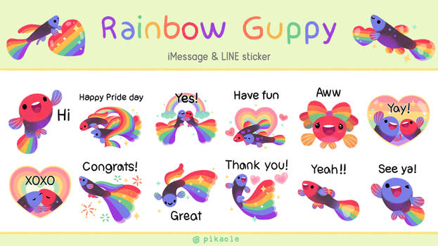 Rainbow Guppy by pikaole
