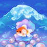 Pearlscale goldfish with pearls