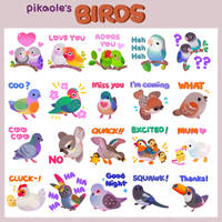 sticker pack : pikaole's birds