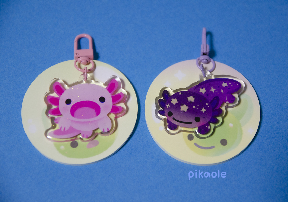 Axolotl charms and tadpole sticky pad by pikaole on DeviantArt