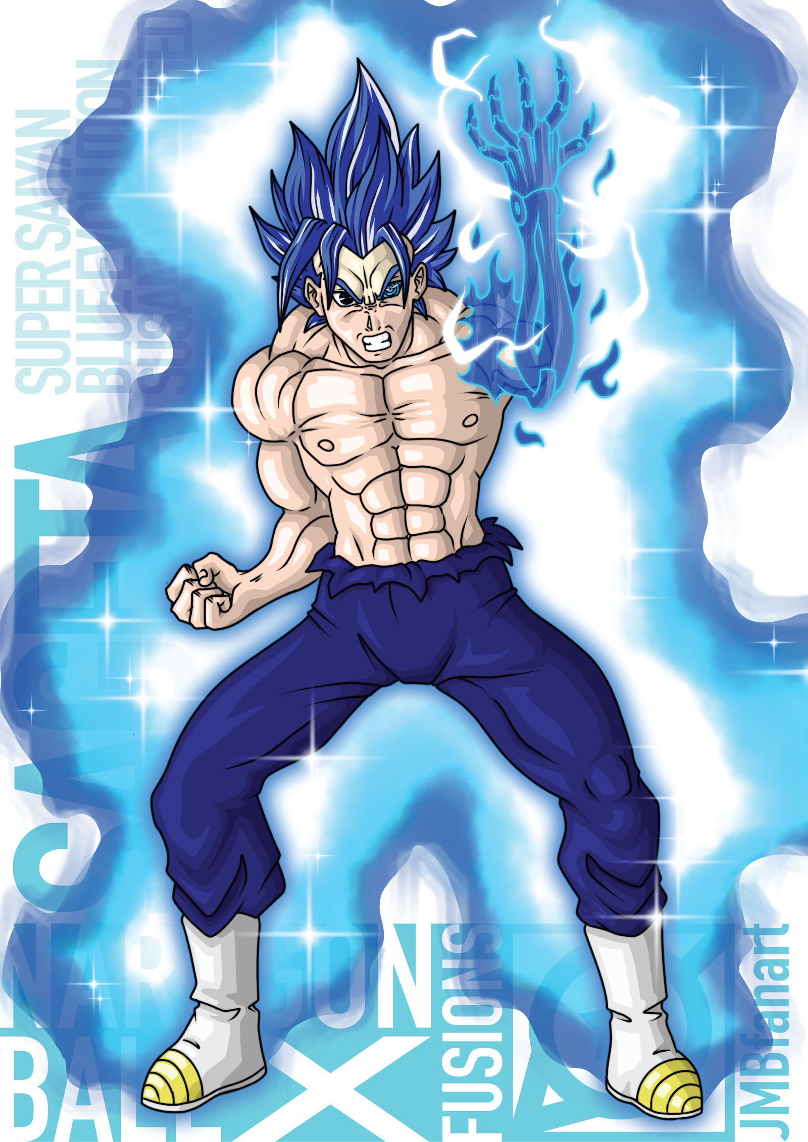 Sageta Super Saiyan Blue Evolution Susanoo Infused by JMBfanart on