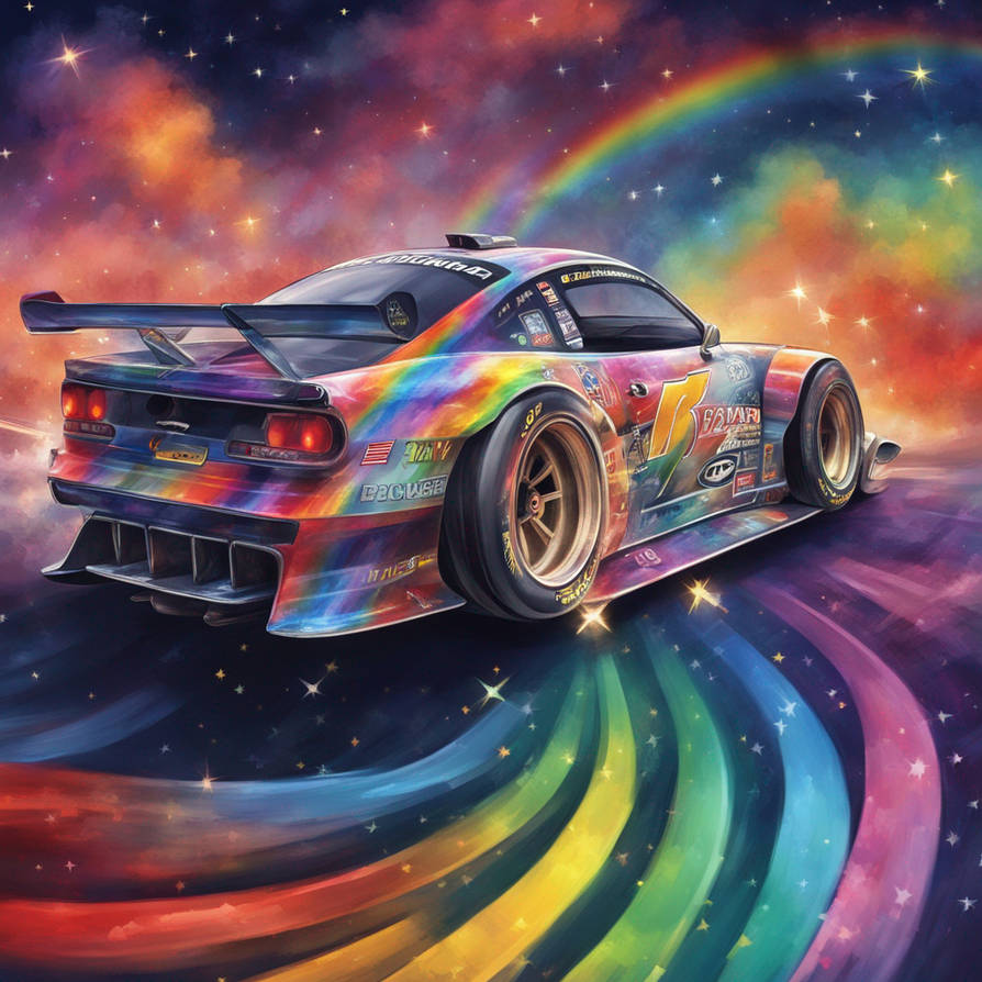 Rainbow Racing Rig Cool rainbow race car with a rainbow trail! by Starssupernova on DeviantArt