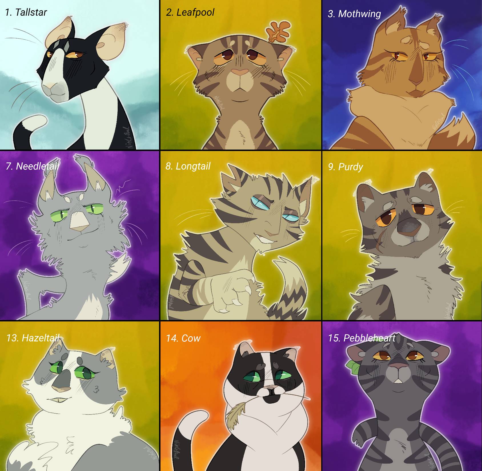 Favourite Warrior Cats characters 2 by OwlThatNestsLow on DeviantArt