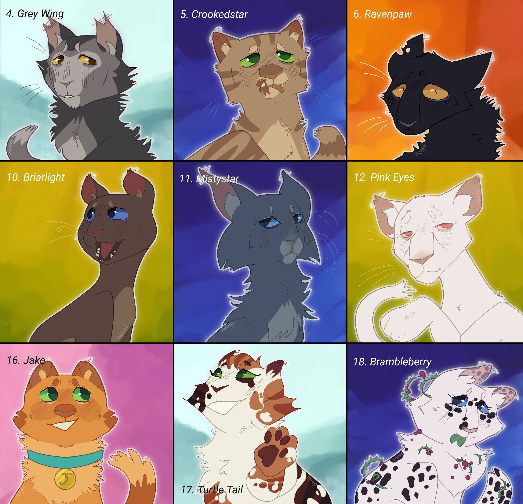 Favourite Warrior Cats characters 2 by OwlThatNestsLow on DeviantArt
