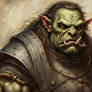 The large, ugly Orc carries off a cute, slim and s