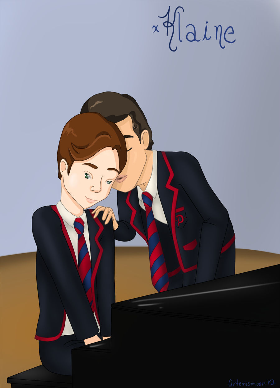 Klaine- Cheek Kiss- Colour