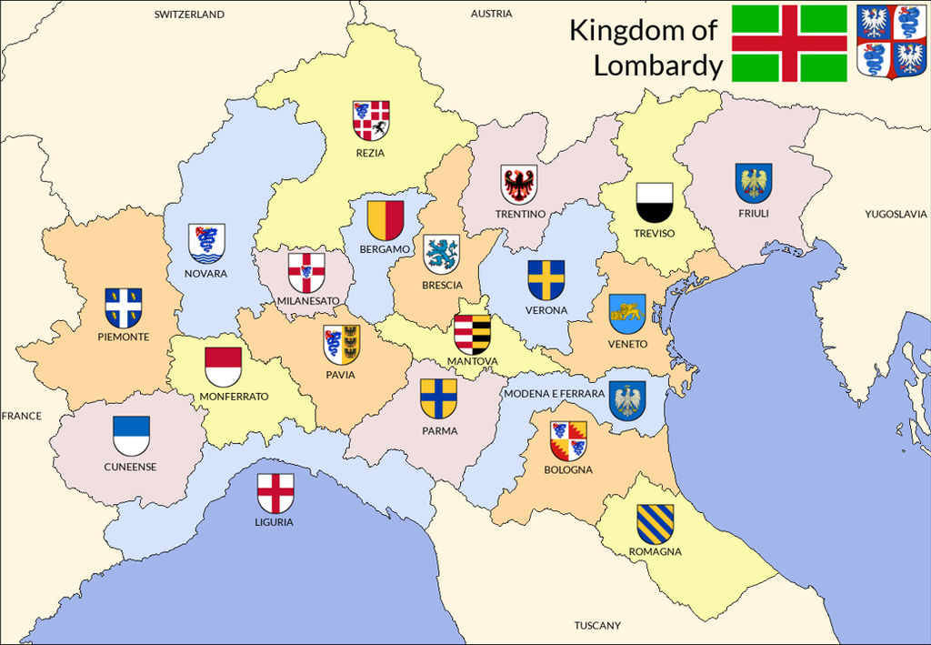 Provinces of the Kingdom of Lombardy by Medhelan1395