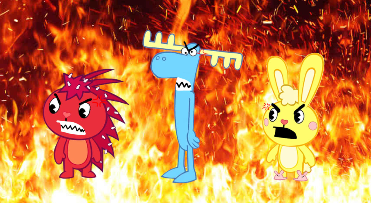 Flaky And Lumpy And Cuddles Are Angry! by danwoo03010 on DeviantArt