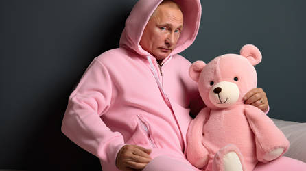 Repomonkey Vladimir Putin In A Pink Onesie Holding