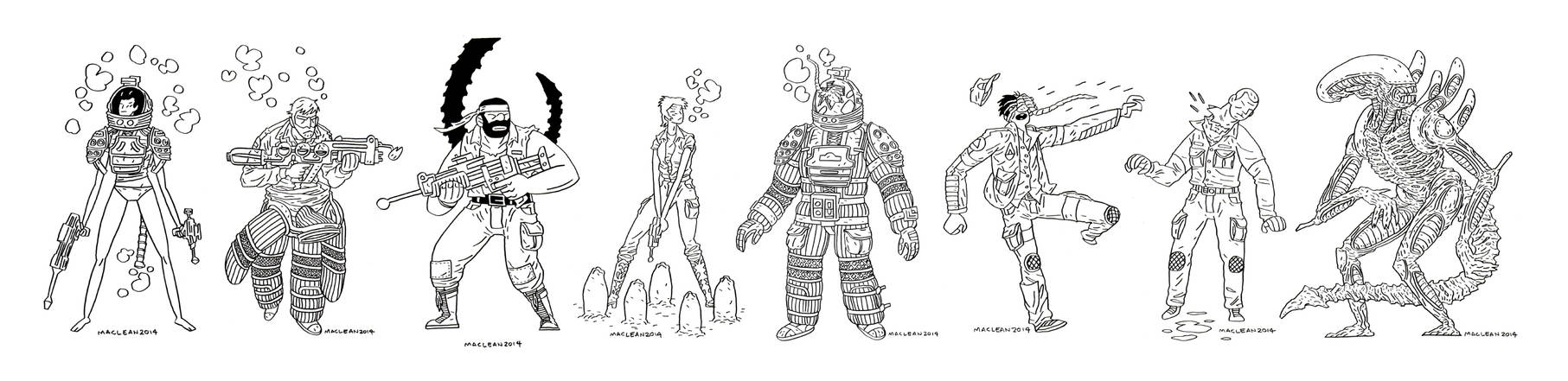 The cast of ALIEN by Andrew-Ross-MacLean on DeviantArt