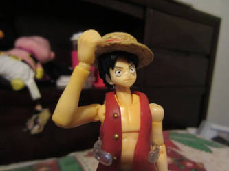 luffy holdin hat