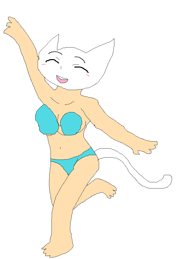 Cat top girl swimsuit