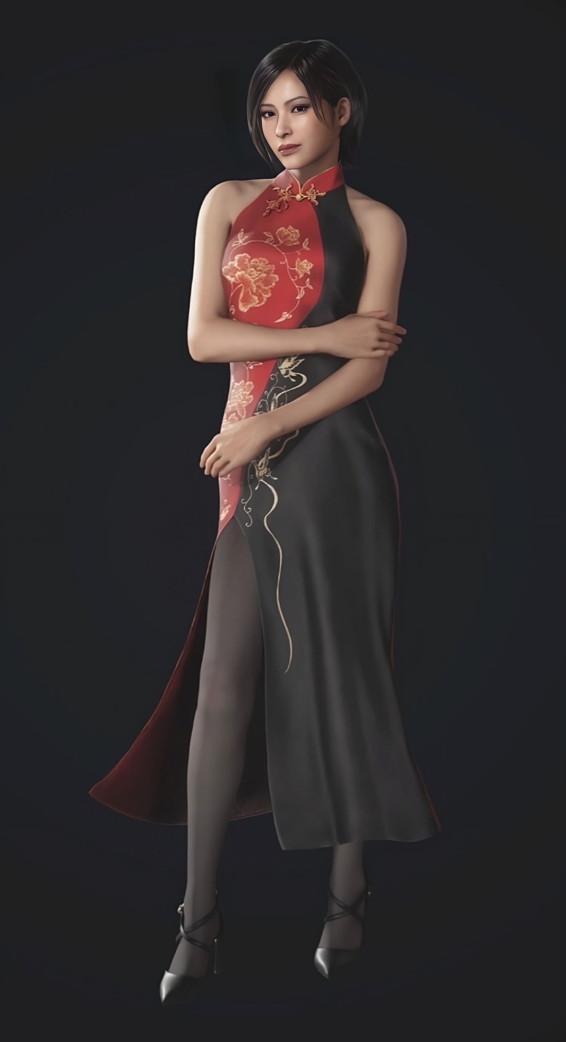 Ada Wong in the chinese dress RE4 original and remake (art by