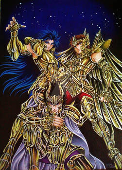 Saga,Shura and Aioros from Saint Seiya