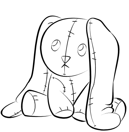 Stuffed Bunny Lineart by ToothNone on DeviantArt