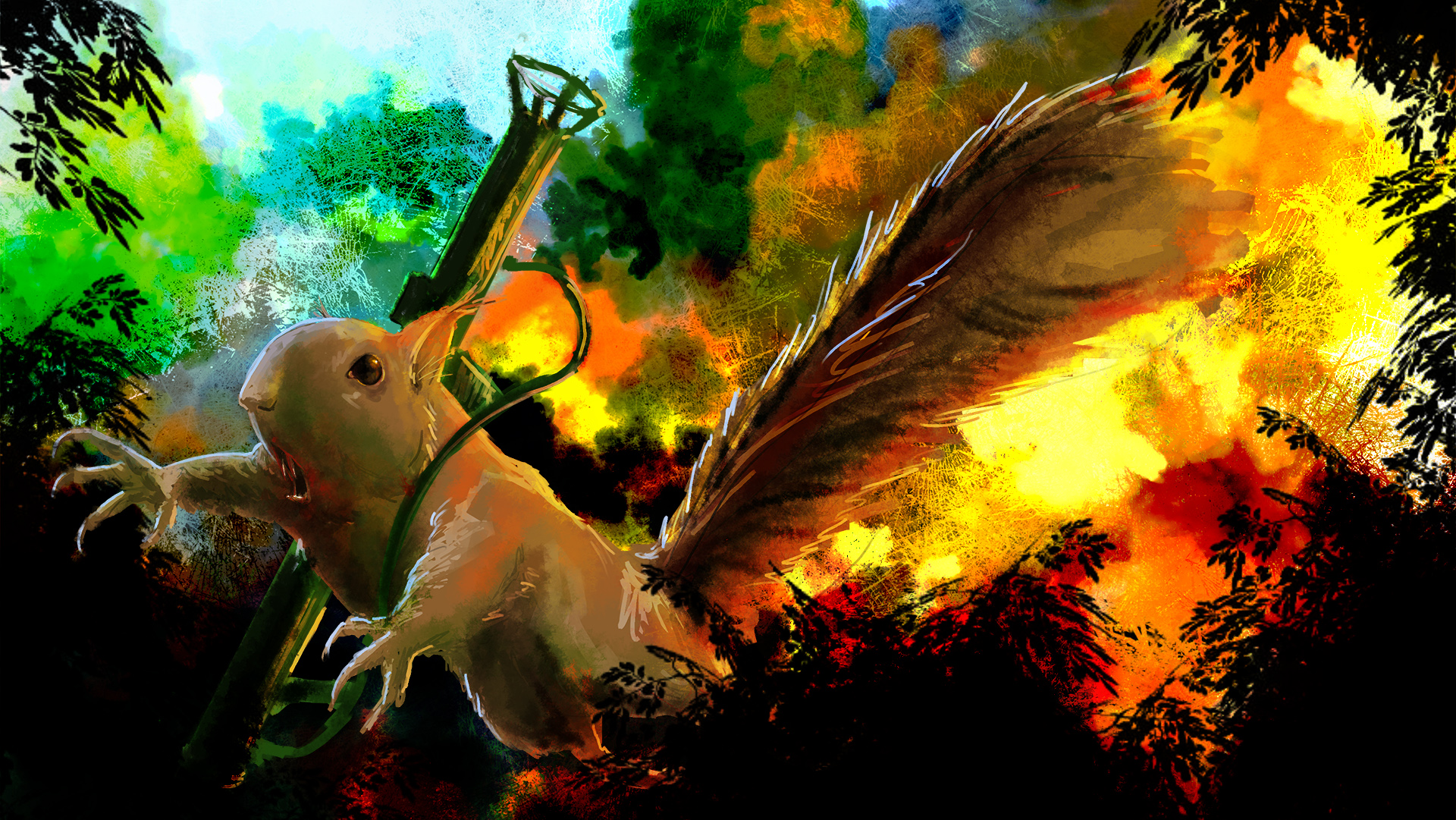 Crazy vampire squirrel with a bazooka by SPartanen on DeviantArt