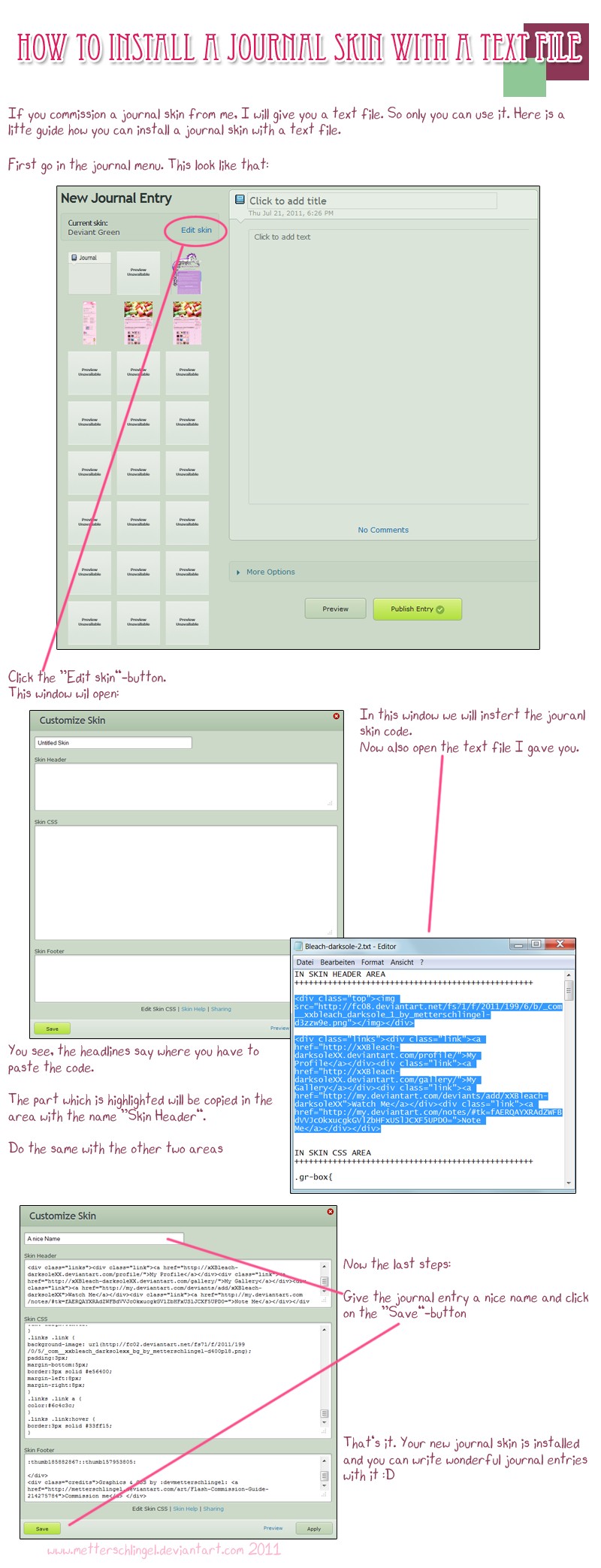 Text File Journal Skin Guide