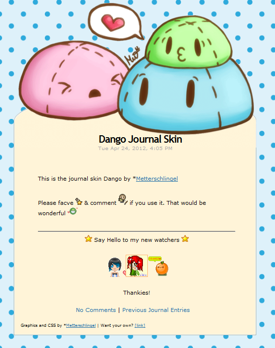 Dango Journal Skin ANIMATED