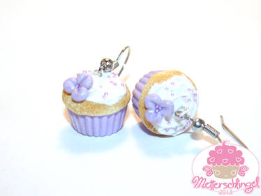 Lilac Cupcake Earrings