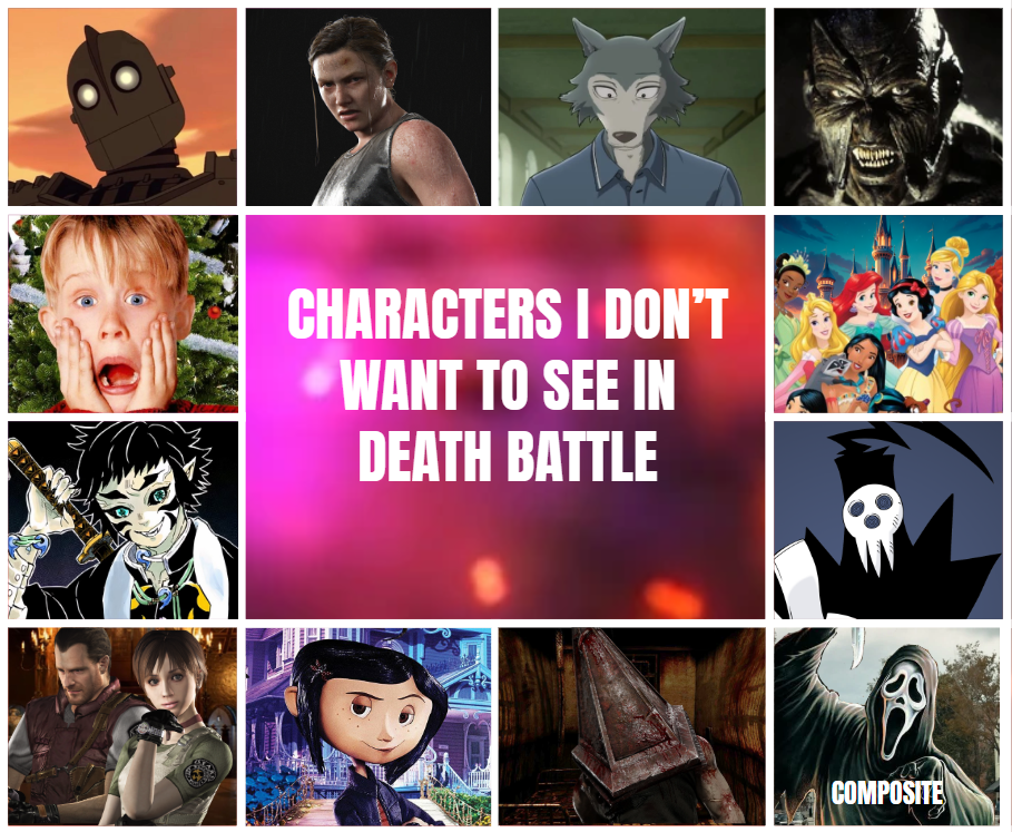 Death Based Characters Characters I Don't Want to See in Death Battle by GoldenPhantom04 on ...