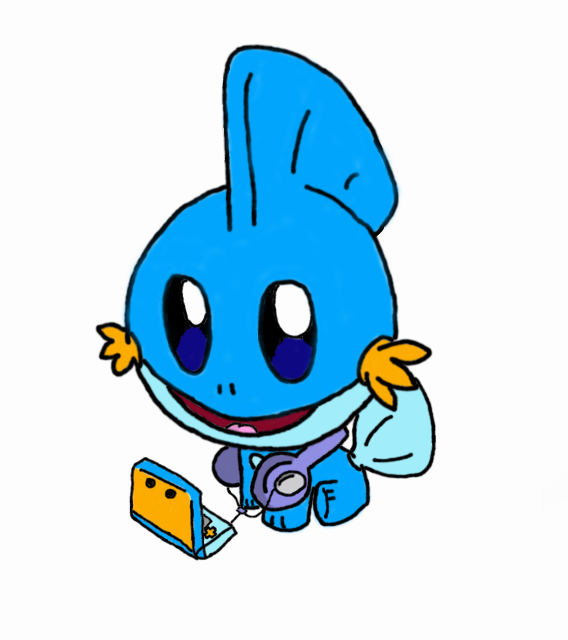 Mudkip on the 3DS (color)