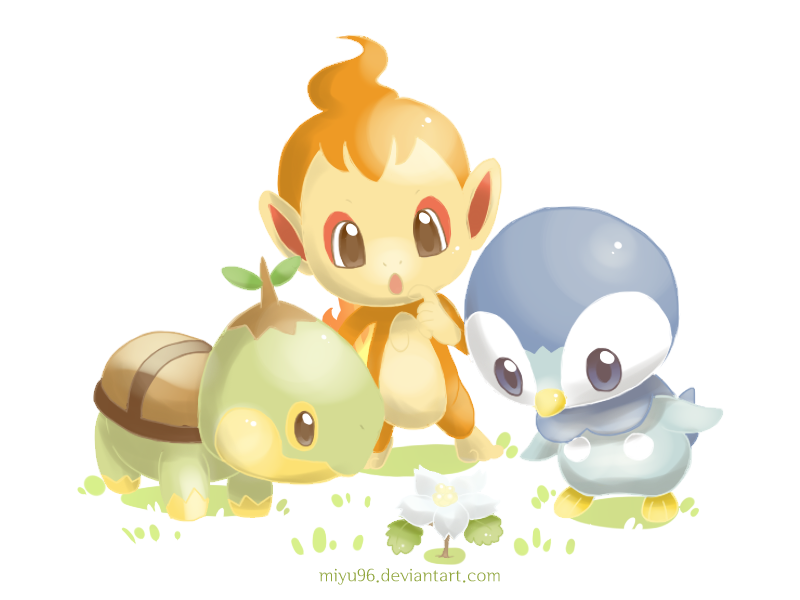 Turtwig, Chimchar and Piplup(2)