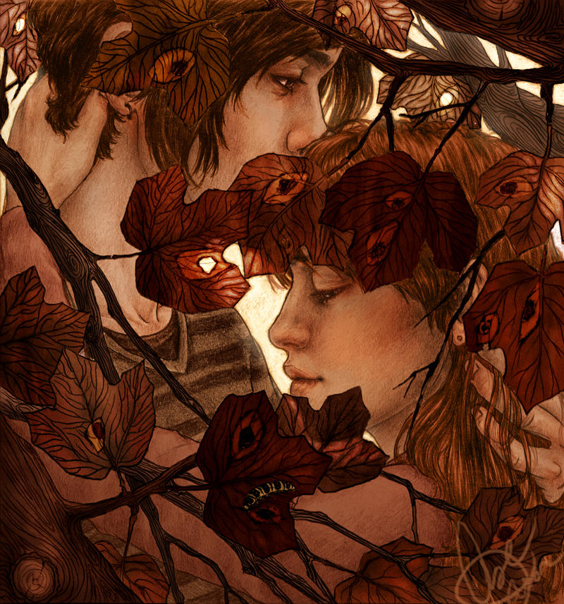 Вдруг среди листвы видишь. Осень фэнтези. Осень арт любовь. Осень мужчина арт. Девушка осень арт.