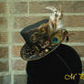 Gold and bronze steampunk mini top hat