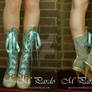 Beige-mint green spats