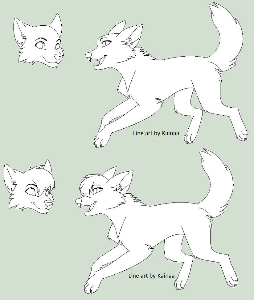 Wolf Line Art by Kainaa