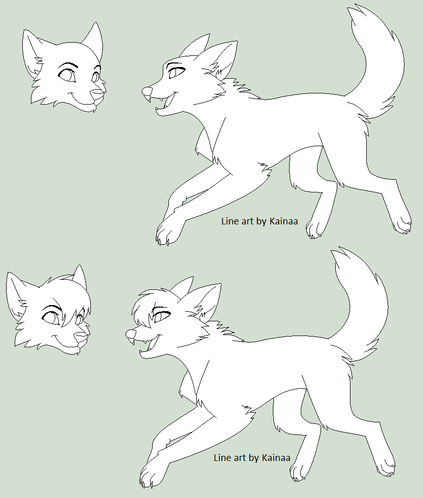Wolf Line Art by Kainaa