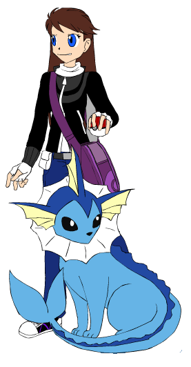 Trainer and Vaporeon