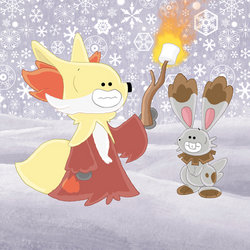 Delphox and Bunnelby