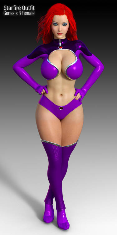 Starfire Sexy Outfit for G3F