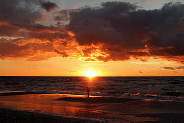 Sunset by the sea