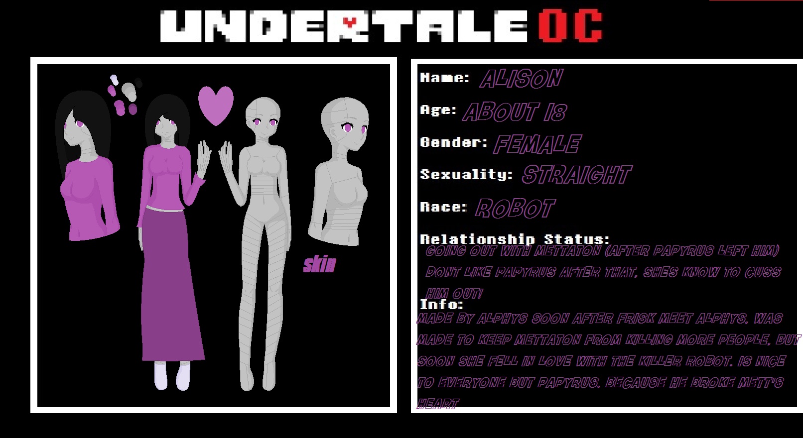 picture Female Oc Base Template undertale robot oc by creepypastamother.