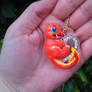 *SOLD* Hand Sculpted Pokemon Charmander Necklace