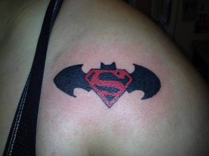 Superman Batman Combo Tattoo