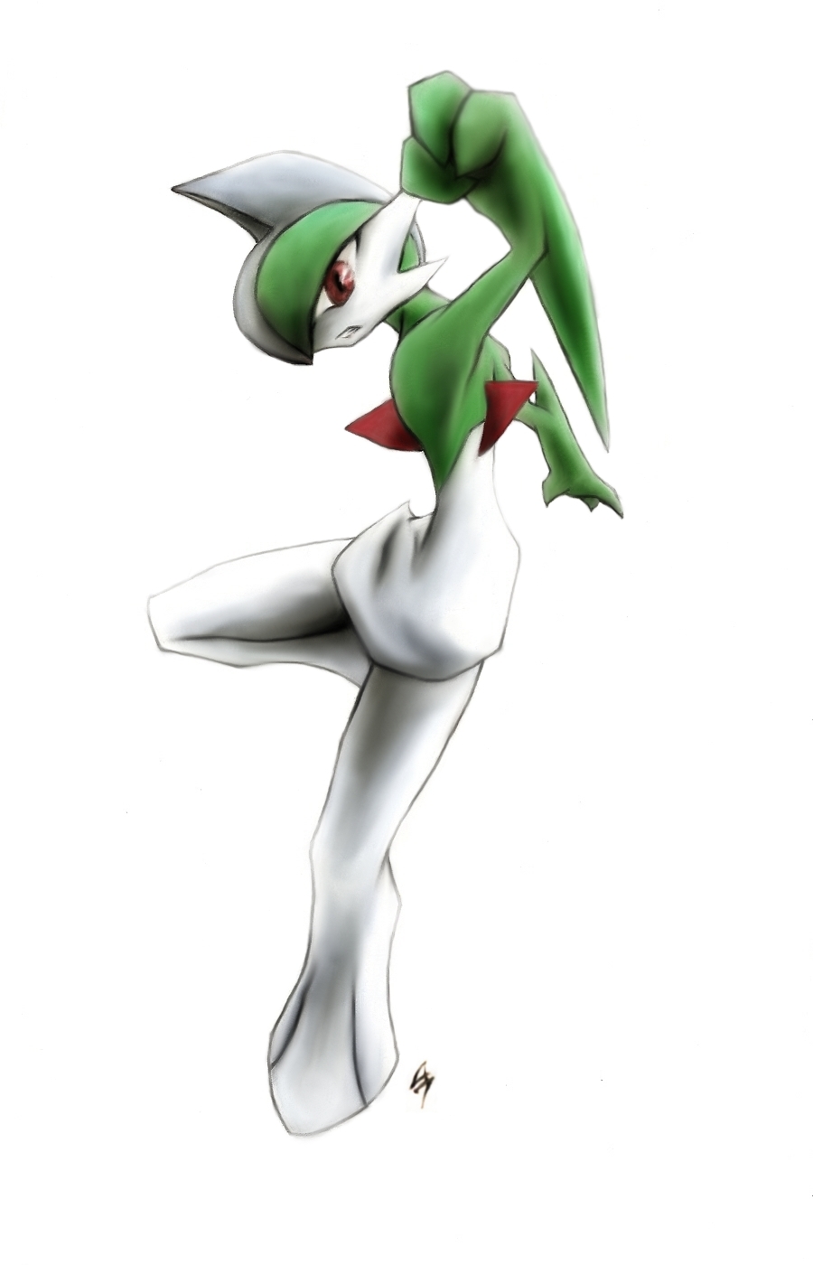 drawing strong and healthy MINMO! — gallade! (with shiny gardevoir's  color