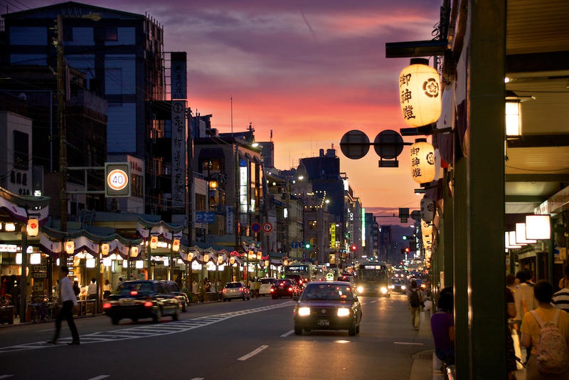 Summer Sunset on Shijo Dori