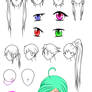 ANIME hair and eye study