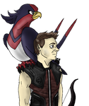Clint and his Swellow by Bane-Shadows