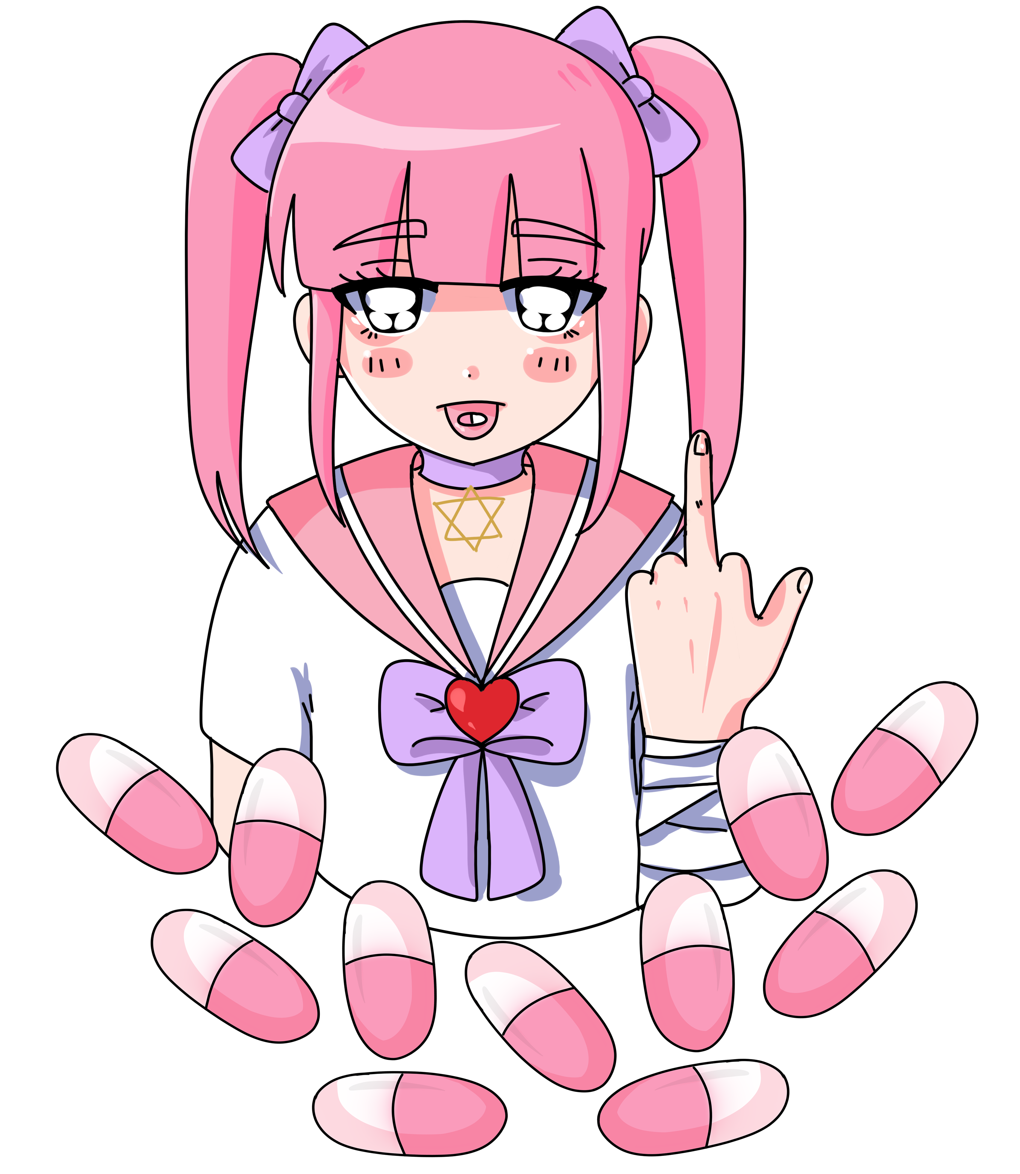 MMD Menhera-Chan (LINE Sticker) by Mist-To-Zero on DeviantArt