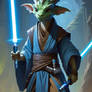 Jedi Dragon with Blue Lightsaber